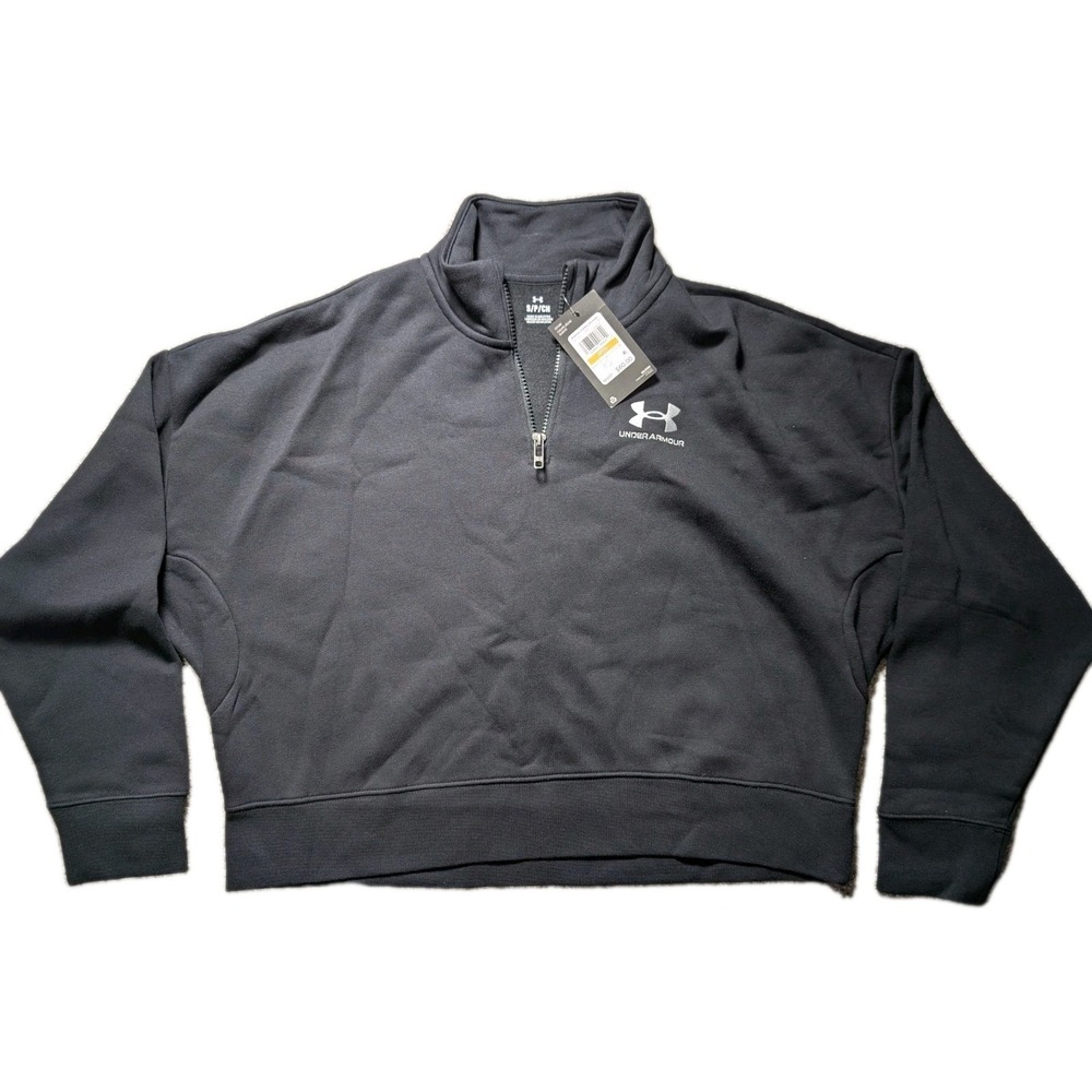 Under Armour Essential Fleece Half Zip Black Women's Size S P CH‎